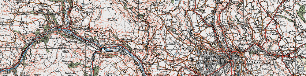 Old map of Luddenden in 1925