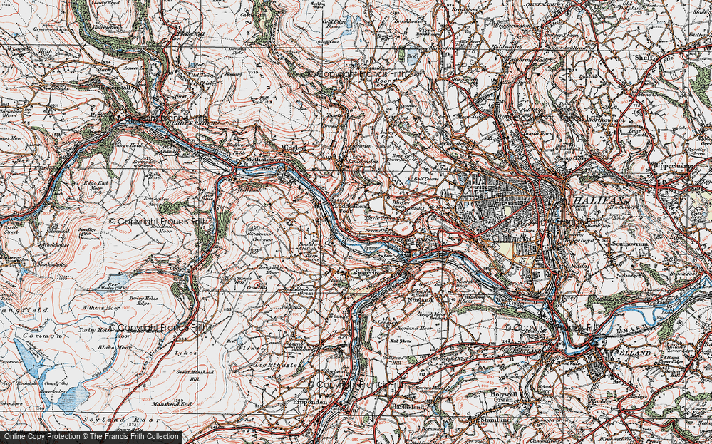 Old Map of Luddenden Foot, 1925 in 1925