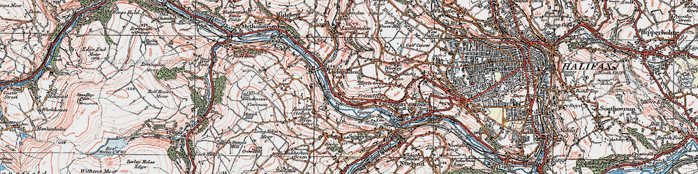 Old map of Luddenden Foot in 1925