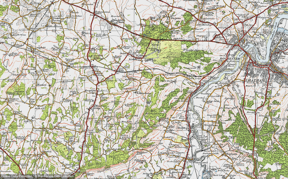 Old Map of Luddesdown, 1920 in 1920