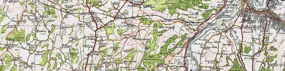 Old map of Luddesdown in 1920