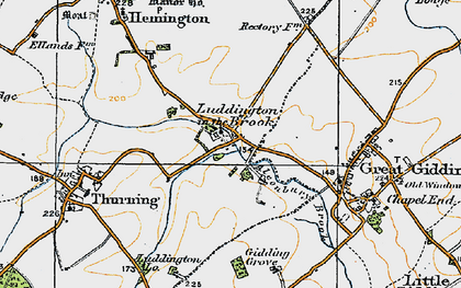 Old map of Luddington in the Brook in 1920