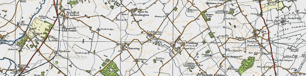 Old map of Luddington in the Brook in 1920
