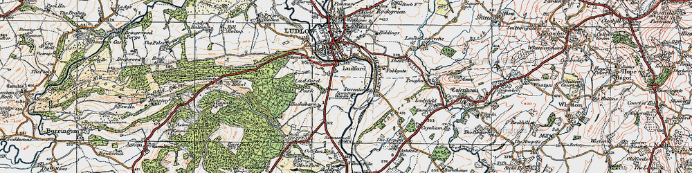Old map of Ludford in 1920