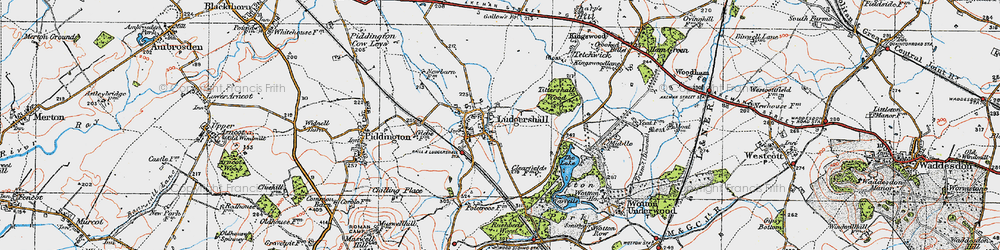 Old map of Ludgershall in 1919