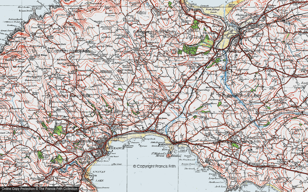 Old Map of Ludgvan, 1919 in 1919