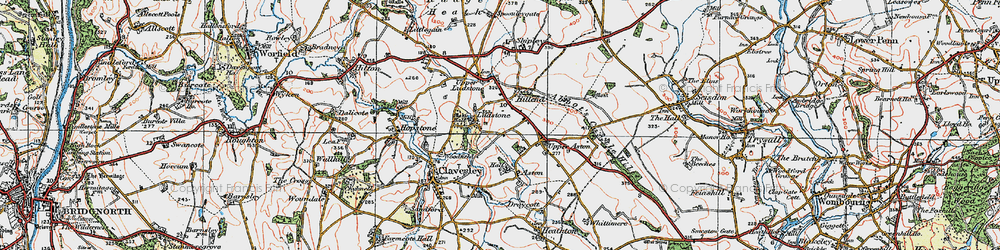 Old map of Ludstone in 1921