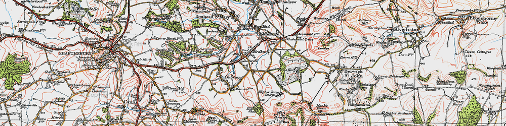 Old map of Ludwell in 1919