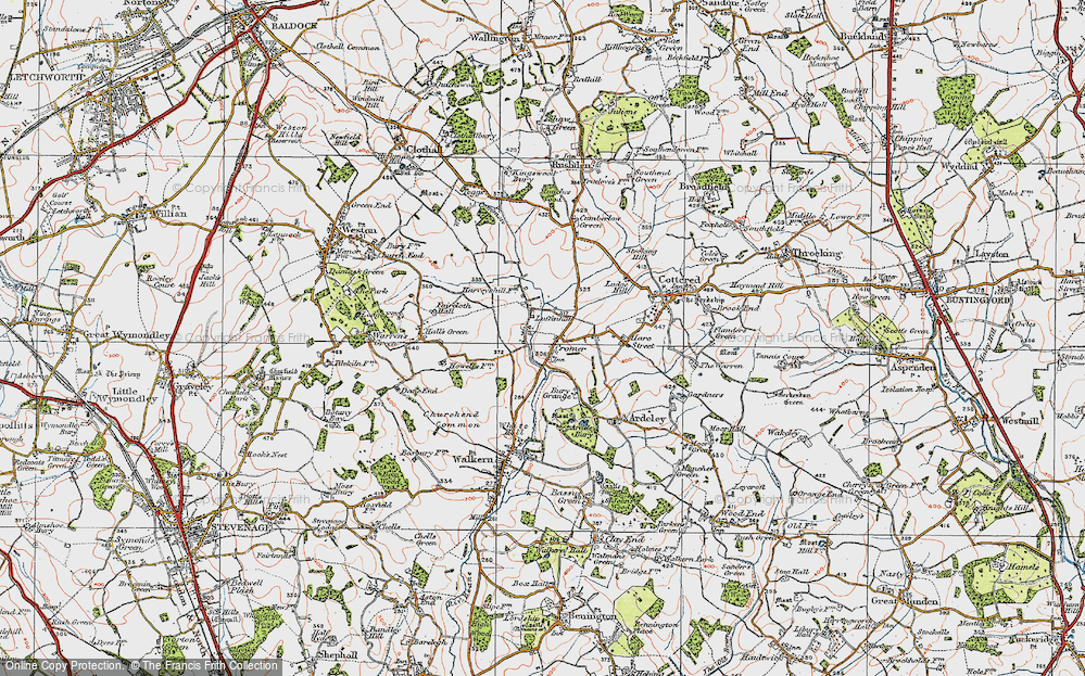 Old Map of Luffenhall, 1919 in 1919