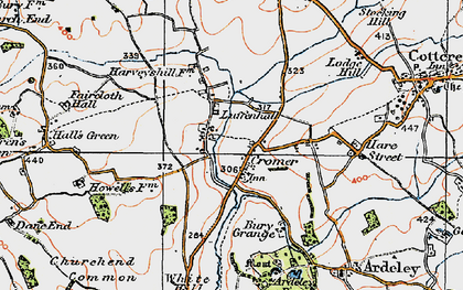 Old map of Luffenhall in 1919
