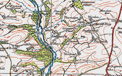 Old map of Luffincott in 1919
