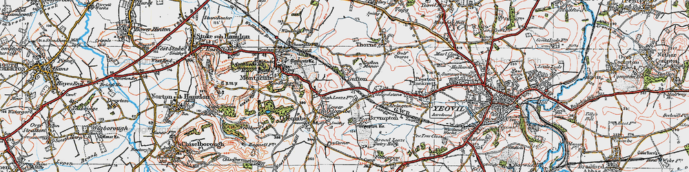 Old map of Lufton in 1919