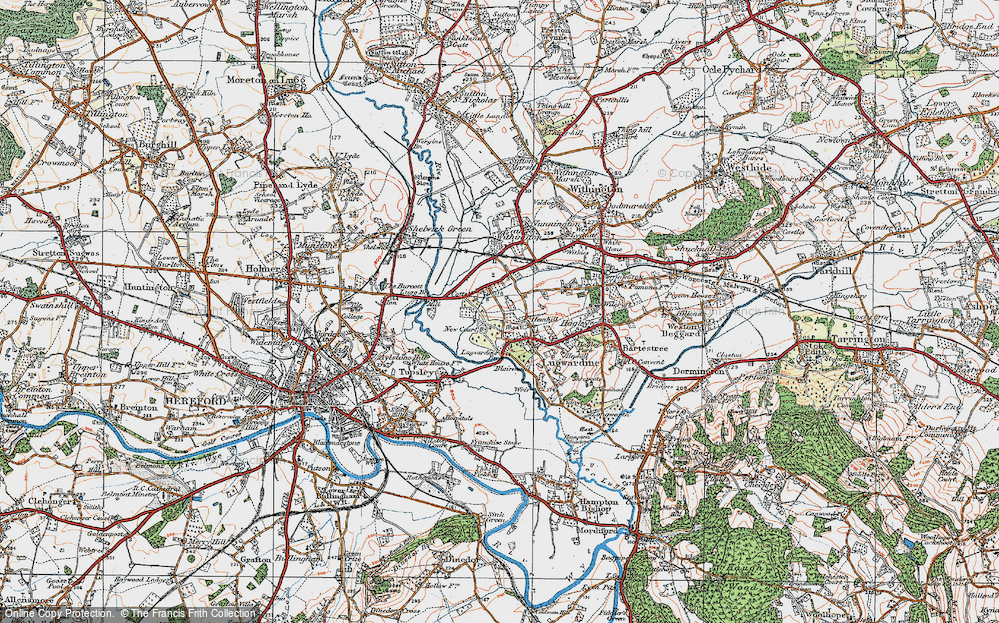 Old Map of Lugwardine, 1920 in 1920