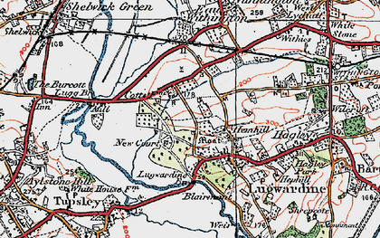 Old map of Lugwardine in 1920