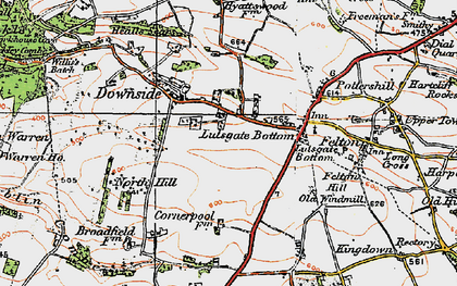 Old map of Lulsgate Bottom in 1919