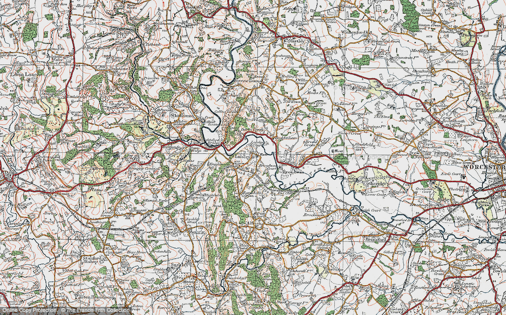 Old Map of Lulsley, 1920 in 1920