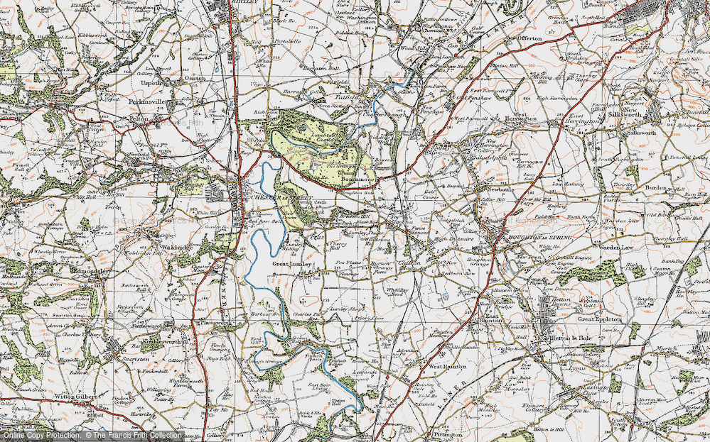 Old Map of Historic Map covering brecon hill in 1925