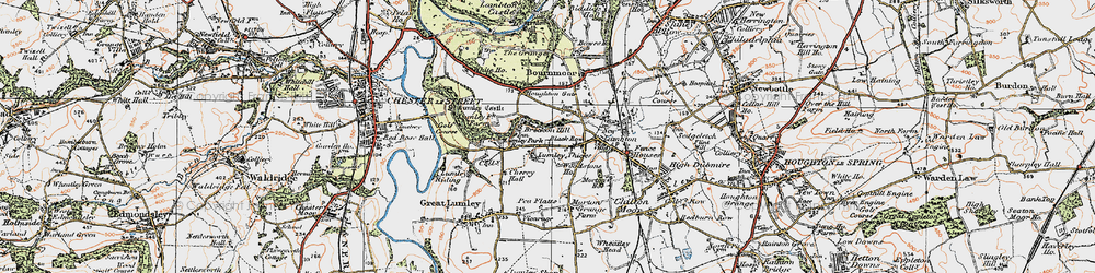 Old map of Lumley Thicks in 1925