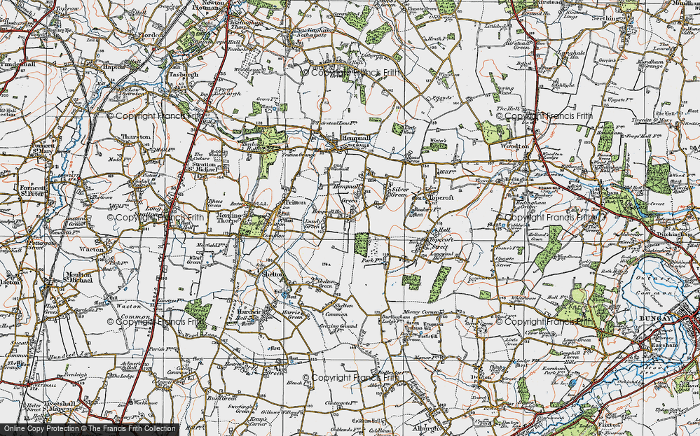 Old Map of Lundy Green, 1921 in 1921