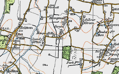 Old map of Lundy Green in 1921