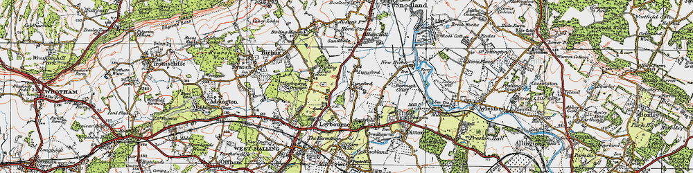 Old map of Birling Ashes in 1920