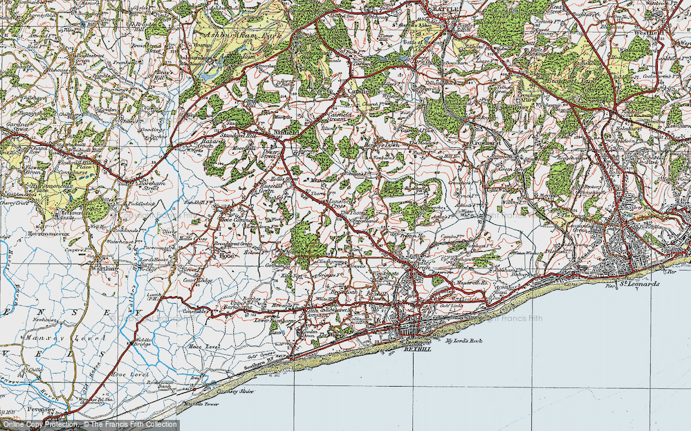 Old Map of Lunsford's Cross, 1921 in 1921