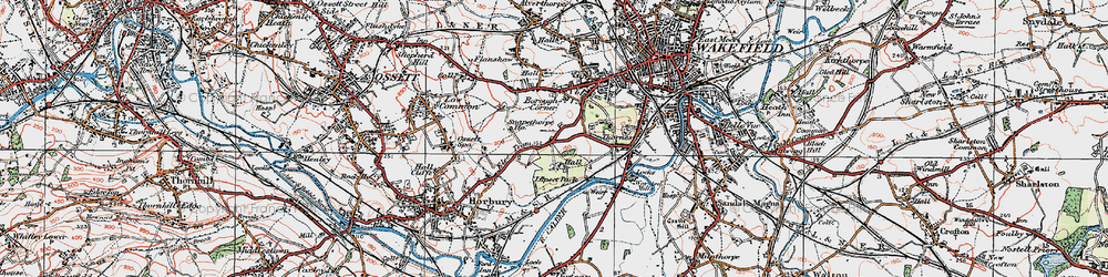 Old map of Lupset in 1925
