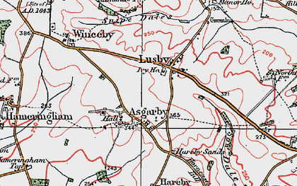 Old map of Lusby in 1923