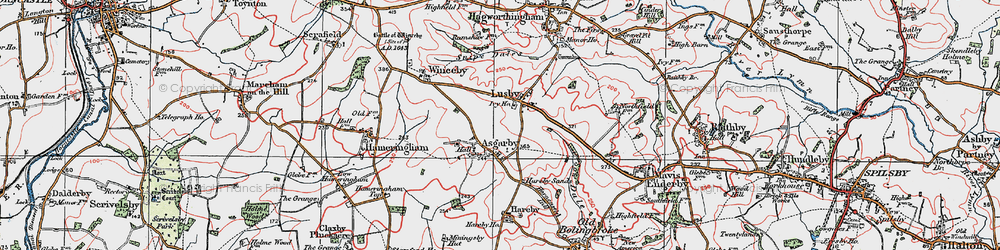 Old map of Lusby in 1923
