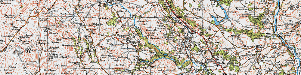 Old map of Lustleigh Cleave in 1919