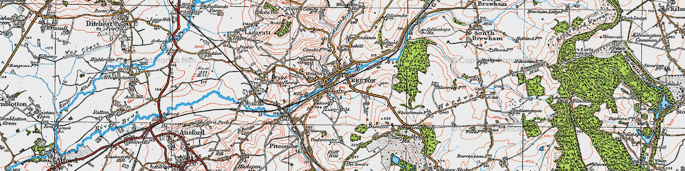 Old map of Whaddon Ho in 1919