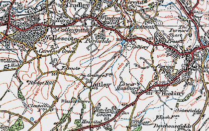 Old map of Lutley in 1921