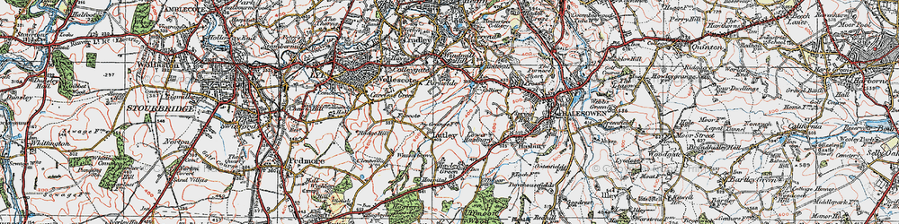 Old map of Lutley in 1921