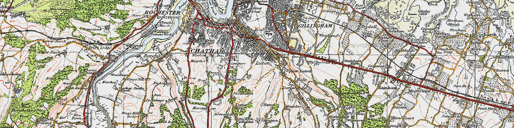 Old map of Luton in 1921