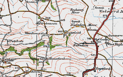 Old map of Lutsford in 1919