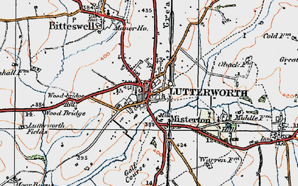 Old map of Lutterworth in 1920