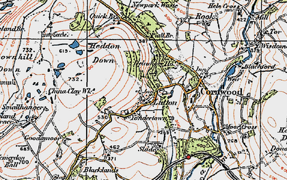 Old map of Lutton in 1919