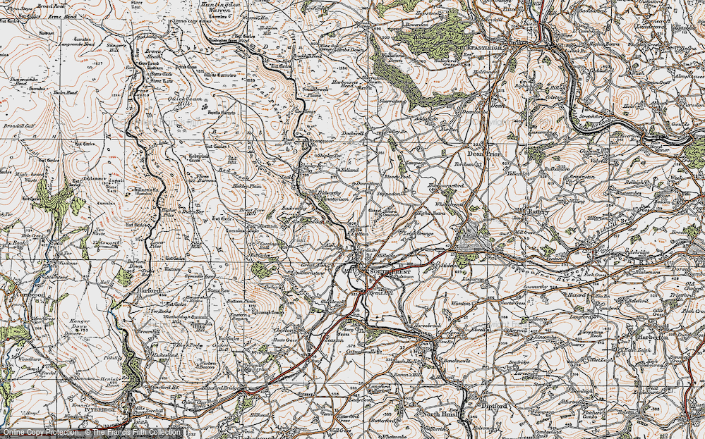 Old Map of Historic Map covering Yalland in 1919