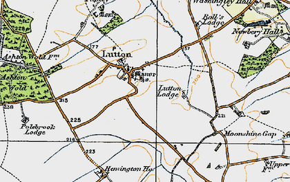 Old map of Lutton in 1920