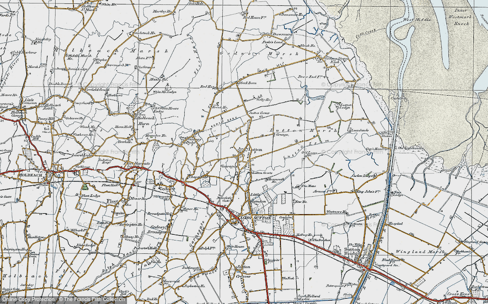 Old Map of Lutton, 1922 in 1922
