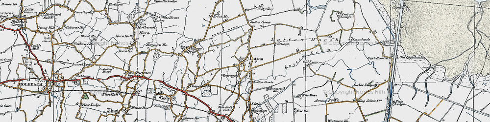 Old map of Lutton in 1922
