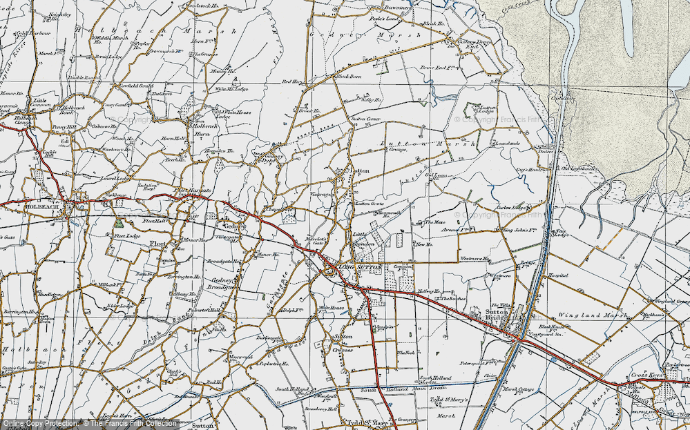 Old Map of Lutton Gowts, 1922 in 1922