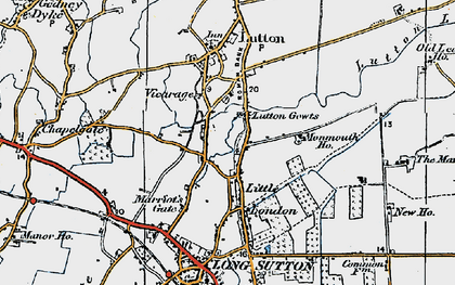 Old map of Lutton Gowts in 1922