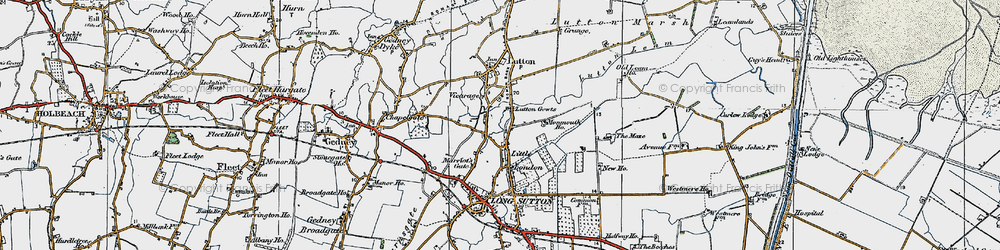Old map of Lutton Gowts in 1922