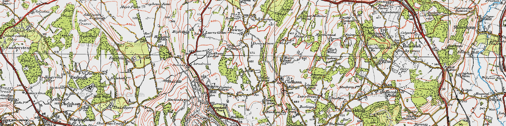 Old map of Luxted in 1920