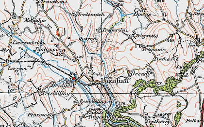 Old map of Luxulyan in 1919