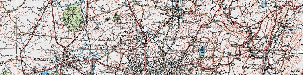 Old map of Luzley Brook in 1924