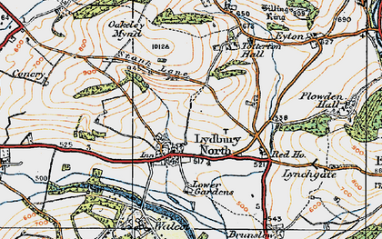 Old map of Lydbury North in 1920