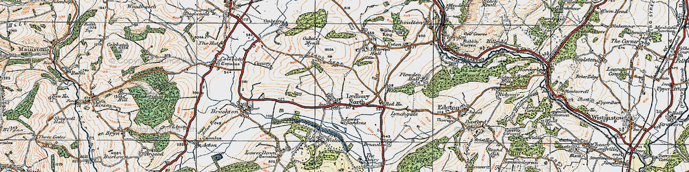Old map of Lydbury North in 1920