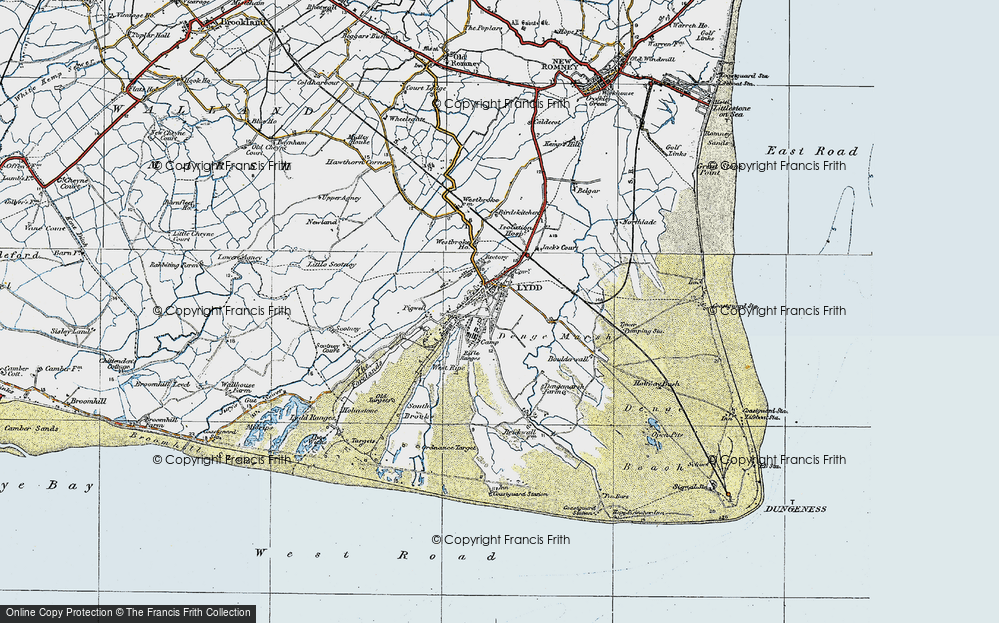Old Map of Lydd, 1921 in 1921